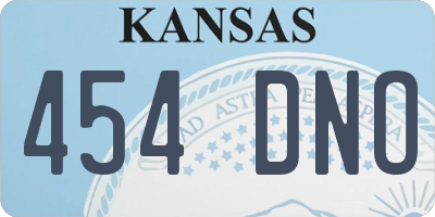KS license plate 454DNO