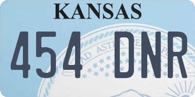 KS license plate 454DNR