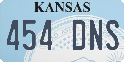 KS license plate 454DNS