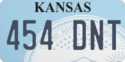 KS license plate 454DNT