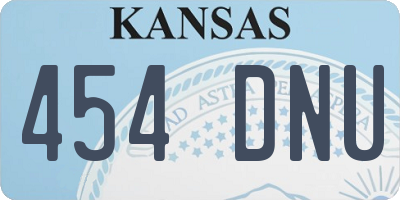 KS license plate 454DNU