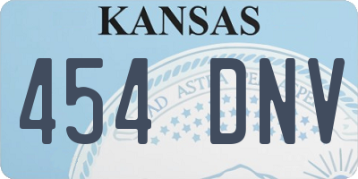 KS license plate 454DNV