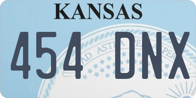 KS license plate 454DNX