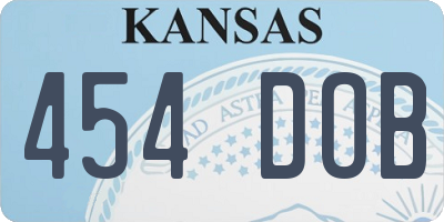 KS license plate 454DOB