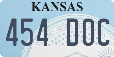 KS license plate 454DOC