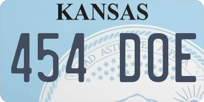 KS license plate 454DOE