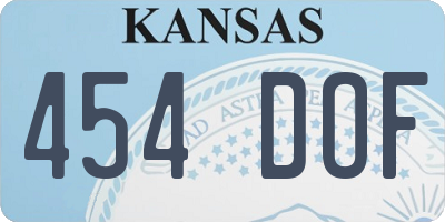 KS license plate 454DOF