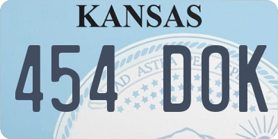 KS license plate 454DOK