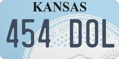 KS license plate 454DOL