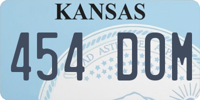 KS license plate 454DOM