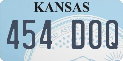 KS license plate 454DOQ