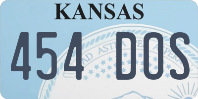 KS license plate 454DOS
