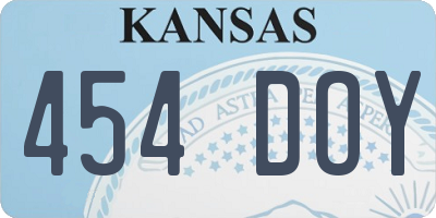 KS license plate 454DOY