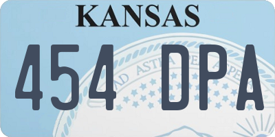 KS license plate 454DPA