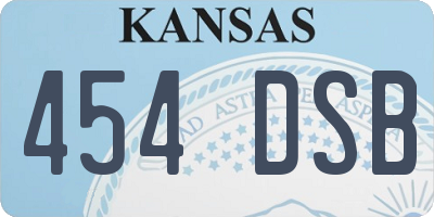 KS license plate 454DSB