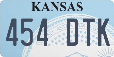 KS license plate 454DTK