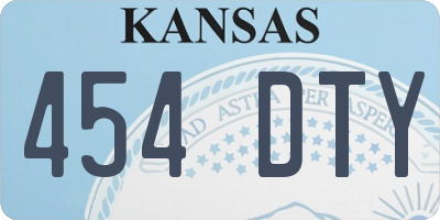 KS license plate 454DTY