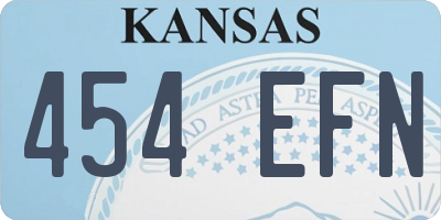 KS license plate 454EFN