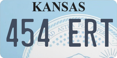 KS license plate 454ERT