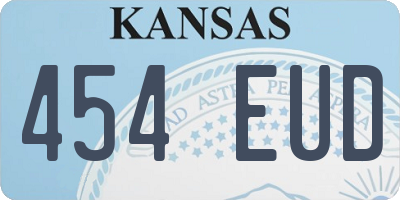 KS license plate 454EUD