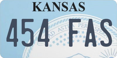 KS license plate 454FAS