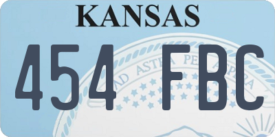 KS license plate 454FBC
