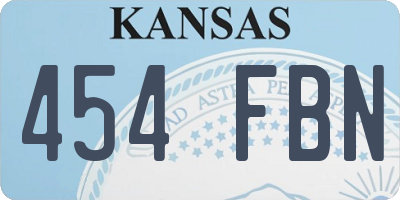 KS license plate 454FBN