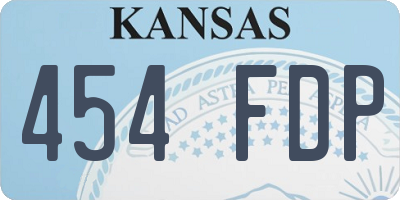 KS license plate 454FDP