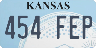 KS license plate 454FEP