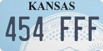 KS license plate 454FFF
