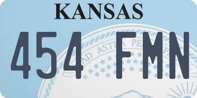KS license plate 454FMN