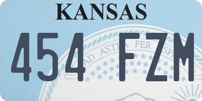 KS license plate 454FZM