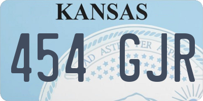 KS license plate 454GJR