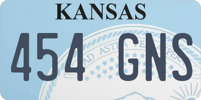 KS license plate 454GNS