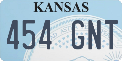 KS license plate 454GNT
