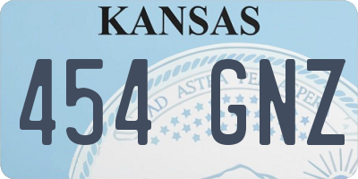 KS license plate 454GNZ