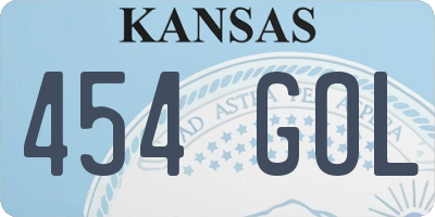KS license plate 454GOL
