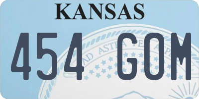 KS license plate 454GOM