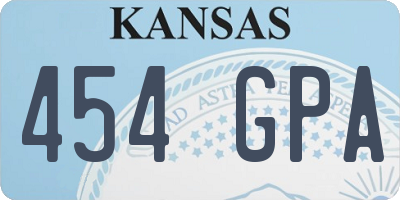 KS license plate 454GPA