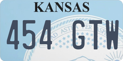 KS license plate 454GTW