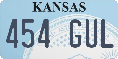 KS license plate 454GUL