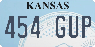 KS license plate 454GUP