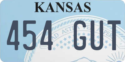 KS license plate 454GUT