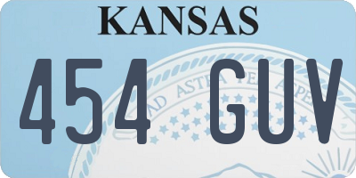 KS license plate 454GUV