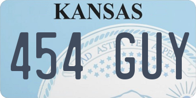 KS license plate 454GUY
