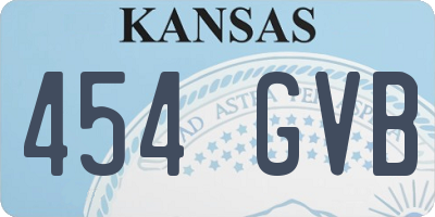 KS license plate 454GVB