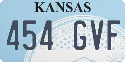 KS license plate 454GVF