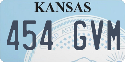 KS license plate 454GVM