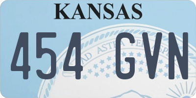 KS license plate 454GVN