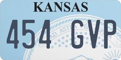 KS license plate 454GVP